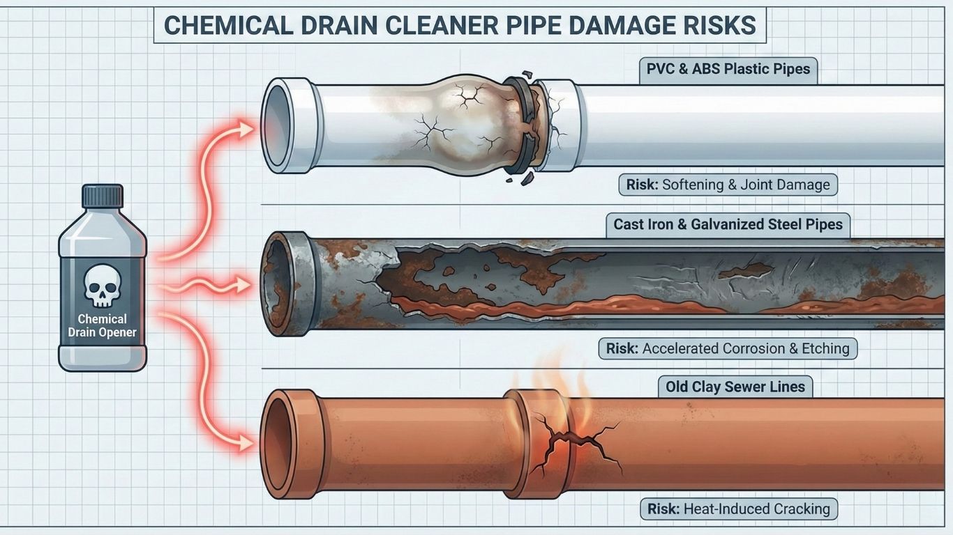 Drain Cleaner Damage Pipes. The Real Risks