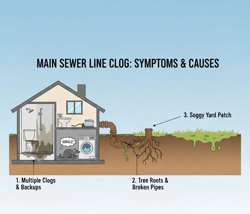 Symptoms of a main sewer line clog every New Jersey homeowner should know